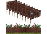 Kotarbau® Set Di 10 Bordure Per Letti In Salice 60 X 30 Cm Bordatura Per Letti A Spina Bordatura Per Prato Bordatura Per Letti In Salice Recinzione Per Giardino Per Tappare Flessibile Vimini