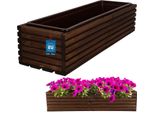 Kotarbau® Fioriera In Legno 64X20Cm Con Vaso Interno Cassetta Per Balconi Cassetta Per Balconi Marrone Fioriera Fioriera In Legno Cassetta Per Fiori Da Esterno Balcone Giardino Terrazzo Con Inserto