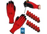 Kotarbau® Set Di 12 Guanti Da Lavoro Guanti Da Lavoro Antiscivolo Rivestiti In Lattice Taglia 9 Rosso Uomini Accessori Da Officina Guanti Da Giardinaggio Invernali Guanti Da Lavoro Da Donna