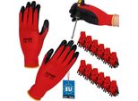 Kotarbau® Set Di 12 Guanti Guanti Da Lavoro Guanti Da Lavoro Antiscivolo Rivestiti In Lattice Taglia 8 Rosso Accessori Da Officina Uomo Guanti Da Giardinaggio Invernali Guanti Da Lavoro Donna