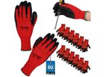 Kotarbau® Set Di 12 Guanti Da Lavoro Guanti Da Lavoro Antiscivolo Rivestiti In Lattice Taglia 11 Rosso Uomini Accessori Da Officina Guanti Da Giardinaggio Invernali Guanti Da Lavoro Da Donna