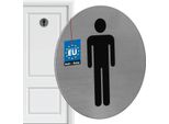 Kotarbau® Cartello Wc ⌀ 7 Cm Acciaio Inox Cartello Rotondo Pittogramma Uomo Argento Cartelli Porta Wc Decorazione Wc Cartello Porta Wc Cartello Porta Wc Cartello Autoadesivo Porta Wc Adesivo Porta