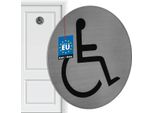 Kotarbau® Cartello Wc ⌀ 7 Cm Acciaio Inox Cartello Rotondo Argento Pittogramma Disabili Wc Ospite Wc Cartelli Porta Wc Decorazione Wc Cartello Porta Wc Cartello Porta Wc Cartello Autoadesivo Porta Wc Adesivo Porta