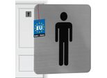 Kotarbau® Cartello Per Wc 7 X 7 Cm Cartello Quadrato In Acciaio Inox Argento Uomo Pittogramma Cartelli Per Porte Wc Wc Cartello Decorativo Per Wc Cartello Per Porte Wc Cartello Autoadesivo Per Porte Wc Adesivo Per Porta