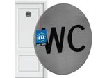 Kotarbau® Cartello Per Wc ⌀ 7 Cm In Acciaio Inox Cartello Per Ospiti In Argento Cartello Per Wc Decorativo Cartello Per Wc Cartello Per Wc Cartello Autoadesivo Rotondo Cartello Per Wc Adesivo Per Porta