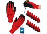 Kotarbau® Set Di 12 Guanti Guanti Da Lavoro Guanti Da Lavoro Antiscivolo Rivestiti In Lattice Taglia 7 Rosso Accessori Da Officina Uomo Guanti Da Giardinaggio Invernali Guanti Da Lavoro Donna