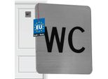 Kotarbau® Cartello Per Wc 7 X 7 Cm Cartello Quadrato In Acciaio Inox Argento Cartelli Per Porta Wc Ospiti Cartello Decorativo Per Wc Cartello Per Porta Wc Cartello Autoadesivo Per Porta Wc Adesivo Per Porta