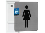 Kotarbau® Cartello Per Wc 7 X 7 Cm Cartello Quadrato In Acciaio Inox Argento Donna Pittogramma Per Ospiti Cartelli Per Porta Wc Cartello Decorativo Per Wc Cartello Per Porta Wc Cartello Autoadesivo Per Porta Wc Adesivo Per Porta
