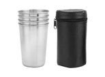 4PCS Tazze Portatili In Acciaio Inox Per Viaggi In Campeggio All'aperto (L)