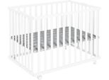 Box Roba Richiudibile, In Legno Bianco, Con Inserto Little Stars, 74X100 Cm, Box Salvaspazio Con Rotelle