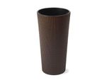 Vaso Da Fiori Lamela Vaso Da Fiori Lilia Eco Coffe Jumper - A Righe, Diametro 25,5 Cm, Altezza 46,6 Cm, Espresso