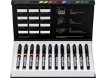 Pennarelli Acrilici Karin Realbrush Pigment, 12 Pezzi Colori Base