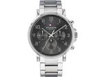 Multifunktionsuhr Tommy Hilfiger "Daniel", Silber (Silberfarben), Armbanduhren, Herren, Quarzuhr, Armbanduhr, Herrenuhr, Datum, Edelstahlarmband