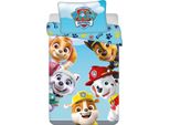 Jerry Fabrics Biancheria Da Letto Per Bambini Motivo Reversibile Paw Patrol Skye Everest Rubble Chase Marshall Team Copripiumino 100 X 135 Cm + Federa 40 X 60 Cm, 100% Cotone