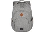 Laptoprucksack TRAVELITE BASICS Melange, Gr. B/H/T: 31cm x 45cm x 16cm, grau (hellgrau), Polyester, unifarben, Basic, Rucksäcke, Freizeitrucksack Arbeitsrucksack Schulrucksack Reiserucksack