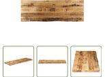 The Living Store Piano Del Tavolo Con Bordo Ad Albero 110X40X3,8 Cm Legno Massiccio Di Mango Grezzo