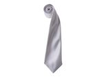 Cravatta Premier In Raso Da Uomo, Tinta Unita RW1152 (Taglia Unica) (Grigio Argento)