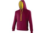 Felpa Con Cappuccio Awdis RW165 (Xl) (Rosso Vino/Giallo Oro)