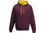 Felpa Con Cappuccio Awdis RW165 (Xs) (Bordeaux/Giallo Oro)