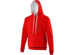 Maglia Con Cappuccio Awdis / Felpa Con Cappuccio RW165 (Xs) (Rosso Fuoco/Bianco Artico)