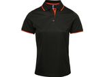 Premier Ladies Contrast Cool Check Polo Shirt RW5519 (2XL) (Nero/Arancione)