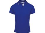 Premier Ladies Contrast Cool Check Polo Shirt RW5519 (L) (Royal Blue/White)