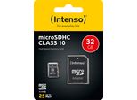 Intenso Classe 10 - Scheda Di Memoria Flash (Adattatore Microsdhc/Sd Incluso) - 32 Gb - Classe 10 - Microsdhc