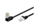 Goobay 94170 Cavo Patch Cat 5E 1X 90° Angolato, U/Utp, Nero, 0,5 M - Miscela Di Rame Cca, 1X Spina RJ45 90° (8P8C)
