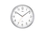 Atlanta 4382/4 Orologio Da Parete Radiocontrollato Analogico Argento Rotondo Silenzioso Senza Ticchettio