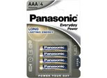 Batteria Panasonic Aaa Micro Everyday Power 1,5 V In Blister Da 4 Pezzi