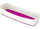 Leitz 5258-10-23 Vassoio Mybox - Oblungo, Abs, Bianco/Rosa