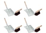 Novaliv 4X Set Di Palette Zincate Arenga E Elaston Set Di Palette E Spazzole Set Per Spazzare Set Di Palette E Spazzole A Mano Arenga Elaston Spazzare Mop Accessori Per Caminetto Scopa Per Caminetto Paletta Per Camino
