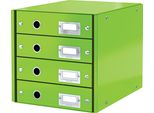 Leitz 6049-00-54 Cassettiera Leitz Click & Store Wow, 4 Cassetti, Verde