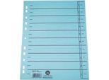 Divisorio Din A4 In Cartone Riciclato Azzurro Nero 100 Pz./Confezione.