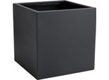 Vivanno Fioriera In Vetroresina Block Cubo, Antracite Opaco - 40X40X40 Cm