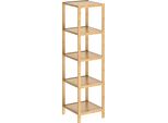 Casaria Scaffale Per Bagno In Bambù 5 Ripiani Cucina Scarpiera Salvaspazio Scaffali A Colonna Mobili Bagno In Legno