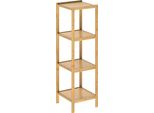 Casaria Scaffale Per Bagno In Bambù 4 Ripiani Cucina Scarpiera Salvaspazio Scaffali A Colonna Mobili Bagno In Legno