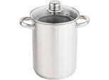 Pentola Per Asparagi In Acciaio Inox Con Cestello - 21 X 16 Cm - Pentola In Metallo Per La Cottura Di Pasta, Asparagi E Patate