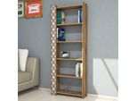 Skye Decor, City - Walnut, Cream, Libreria, Noce, 100 % Melamin Coated Slipboard, 64,6 X 24,2 X 170 Cm