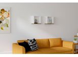 Skye Decor, Sevima - Bianco, Noce, Scaffale Da Parete, Bianco, 100 % Pannello Di Legno Rivestito Di Melamina, 30 X 25 X 30 Cm
