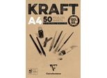 Clairefontaine 975815C Blocco Carta Da Disegno Clairefontaine "Kraft"", Din A4, 120 G/M²"