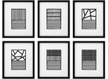 Casa Padrino Set Di 6 Quadri Arte Astratta Bianco/Nero 55 X H. 65 Cm - Stampe D'arte - Quadri Da Parete - Decorazione Murale