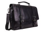 Leonhard Heyden Pelle Cartella Borsa A Tracolla Con Scomparto Per Laptop Roma Briefcase 2 Compartments Black Nero