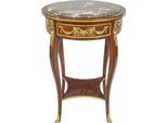 Casa Padrino Tavolino Barocco Con Piano In Marmo Marrone/Oro Ø 45 X H. 75 Cm - Tavolino Rotondo In Stile Barocco - Mobili Barocchi