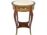 Casa Padrino Tavolino Barocco Con Piano In Marmo Marrone / Oro / Crema Ø 45 X H. 75 Cm - Tavolino Rotondo In Stile Barocco - Mobili Barocchi