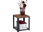 Relaxdays Tavolino Industriale Con 2 Ripiani