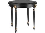 Casa Padrino Tavolino Barocco Nero/Oro Antico Ø 60 X H. 60 Cm - Nobile Tavolino Rotondo In Stile Barocco - Mobili Da Salotto Barocchi