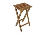 Sgabello Pieghevole Da Giardino In Eucalipto - 62 Cm - Sgabello In Legno Da Fiori - Tavolino