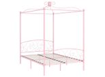 Struttura Letto A Baldacchino In Metallo Rosa 140 X 200 Cm