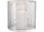 Casa Padrino Luxury Candlestick Silver Ø 25,5 X H. 25 Cm - Candeliere Rotondo In Acciaio Inox E Vetro - Accessori Decorativi